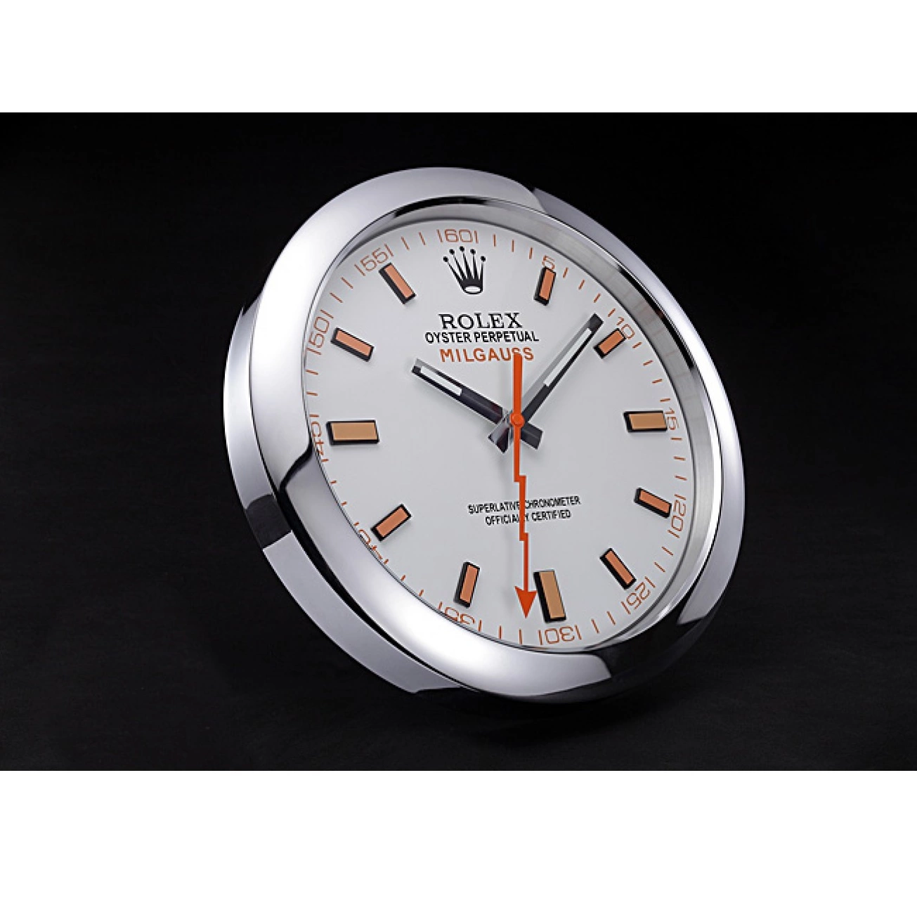 Best AAA Replica Sites Wall Clock Rolex Milgauss 621910 Silver 0714